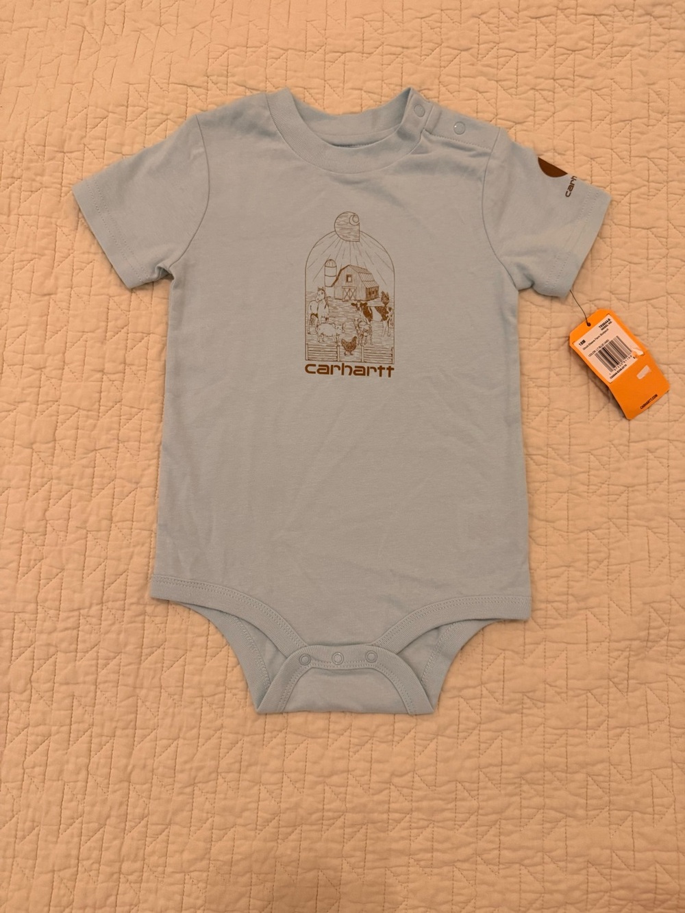 Carhartt Baby Blue Short-Sleeve Onesie